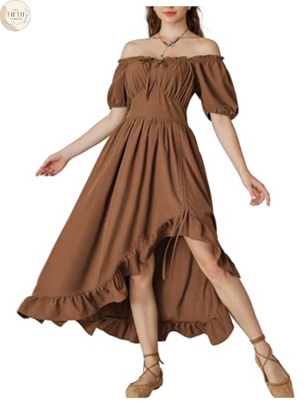Renaissance Corset Dress Off Shoulder High Low Victorian Costume